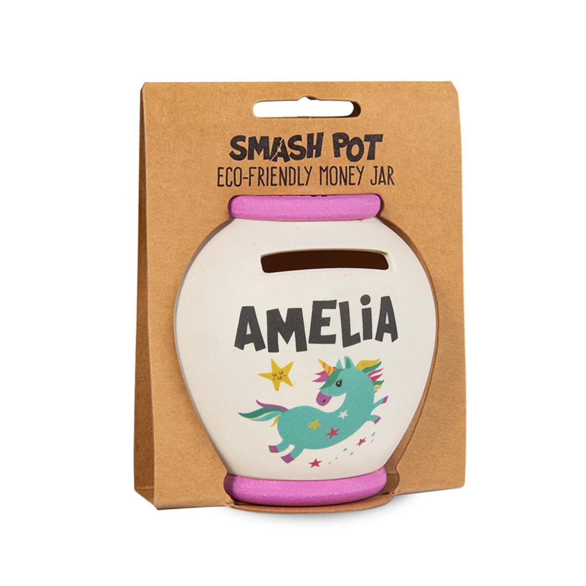 History & Heraldry Personalised Bamboo Smash Pot Money box (Amelia)