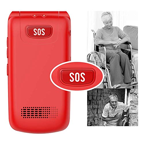 Ushining Flip Phone Unlocked 3G SOS Big Button Tmobile Flip Phone Dual SIM Card Slots Basic Cell Phones Large Button Large Volume for Senior & Kids (Red)