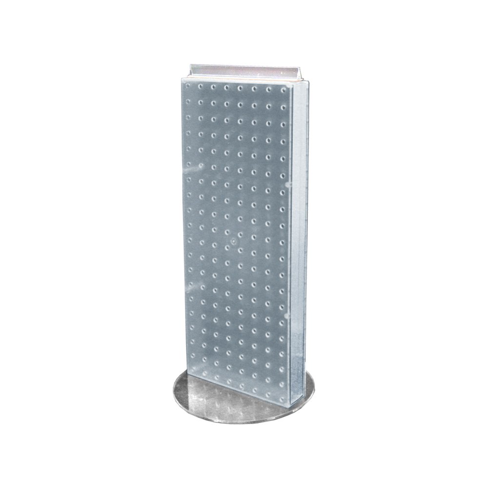 Azar Displays Revolving Pegboard Counter Unit - 8" Wide X 20.625" High, Double-Sided, White, Made In USA