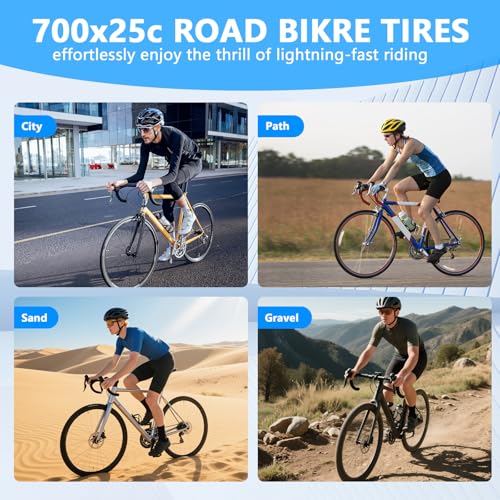 2Pcs 700x25c Tire, Road Bike Tires 700 x 25c & Inner Tubes