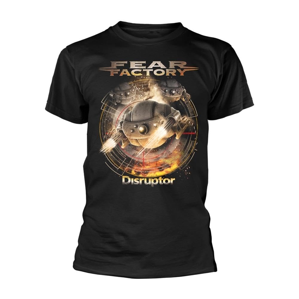 Fear Factory Disruptor Black Cotton Short-Sleeved Crew Neck T-Shirt L
