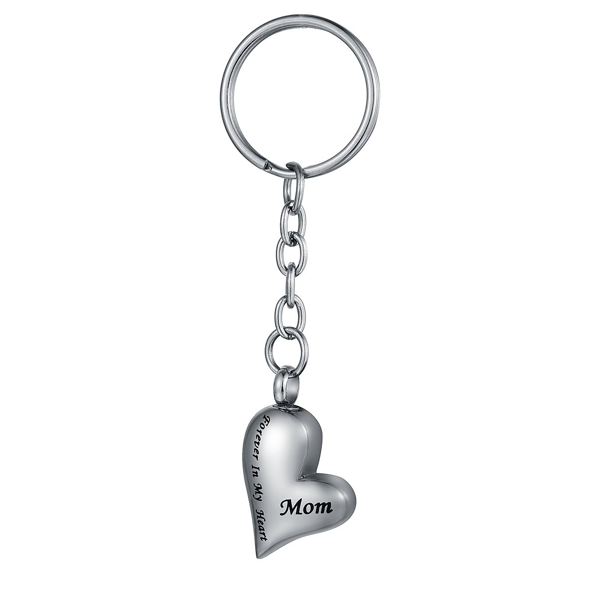COCO ParkEngraving Dad Love Heart Urn Pendant Stainless Steel Cremation Jewelry Key Ring Ash Memorial Keepsake Keychain