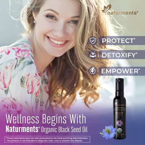 Naturments Premium Black Seed Oil Usda Certified 100% Organic Cold Pressed For Potency Non-Gmo Vegan Gluten Free Cruelty Free Nigella Sativa Oil For Immune Joints Digestion Hair & Skin 8Oz #TOP1