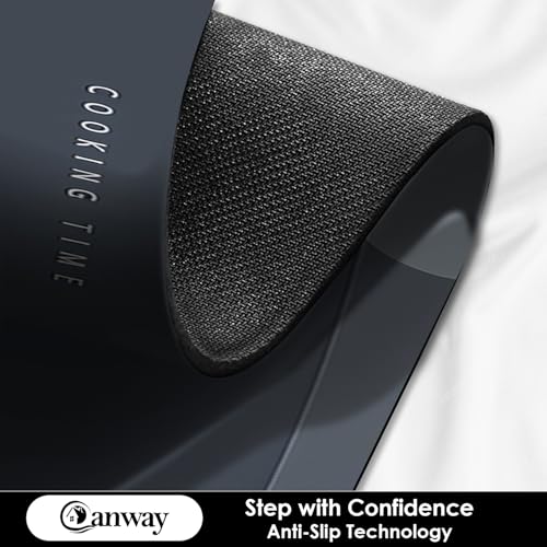 Image of CANWAY Kitchen Mats for Floor Anti Slip, Set of 2 (40x60 cm & 120x40 cm), Waterproof & Washable Kitchen Floor Mats, Super Absorbent Kitchen Mat for Sink, Cooking Area & Home, Grey Design