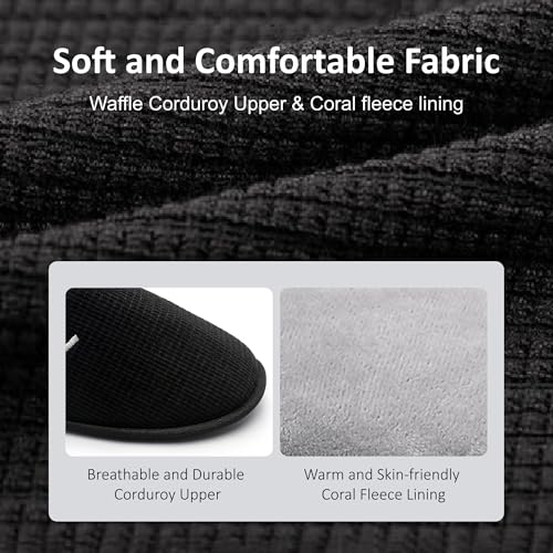 Image of Mens Scuff Slippers Micro Suede Memory Foam Slide Clogs Slip on Indoor Outdoor House Shoes