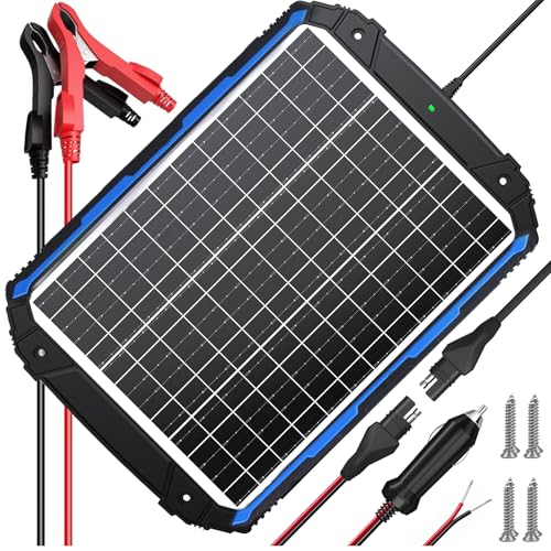 Image of SUNER POWER 25W 12V Solar Battery Trickle Charger & Maintainer PRO, Built-in Intelligent MPPT Controller, Waterproof 12 Volt 25 Watt Solar Panel Charging Kits for Car Marine RV Trailer Boat Automotive