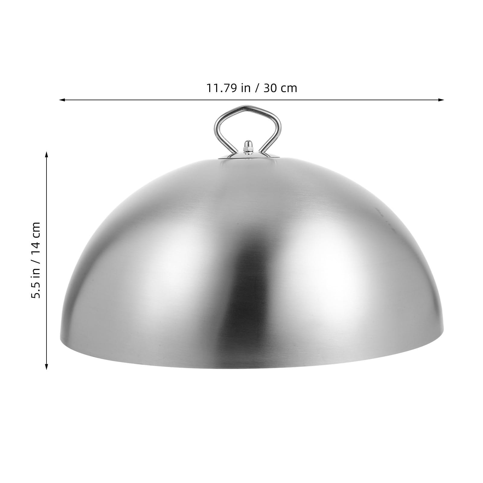 PLAFOPE Lebensmitteldeckel aus Edelstahl mit Griff Runde Schutzhaube für Steak und Küche Silberfarbene Schutzhülle zum Sicheren Abdecken und Frischhalten von Speisen