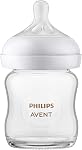 Biberons en verre Philips Avent Natural avec tétines à réponse naturelle (débit lent, débit 2), 4 oz, paquet de 3, SCY910/03