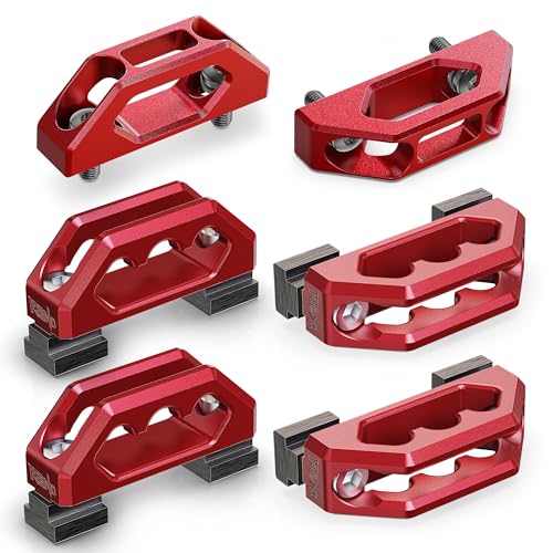 Image of RENO Aluminum Tie Down Anchors Combo, 4Pcs Bed Rail Cleat + 2Pcs Tie Down Hook Compatible with Tundra /Tacoma Truck, OEM PT278-35160 /35050-S1 /35100-S1 /35111 /35112 /PT785-35050-S1 /66312-0C010 (Red)