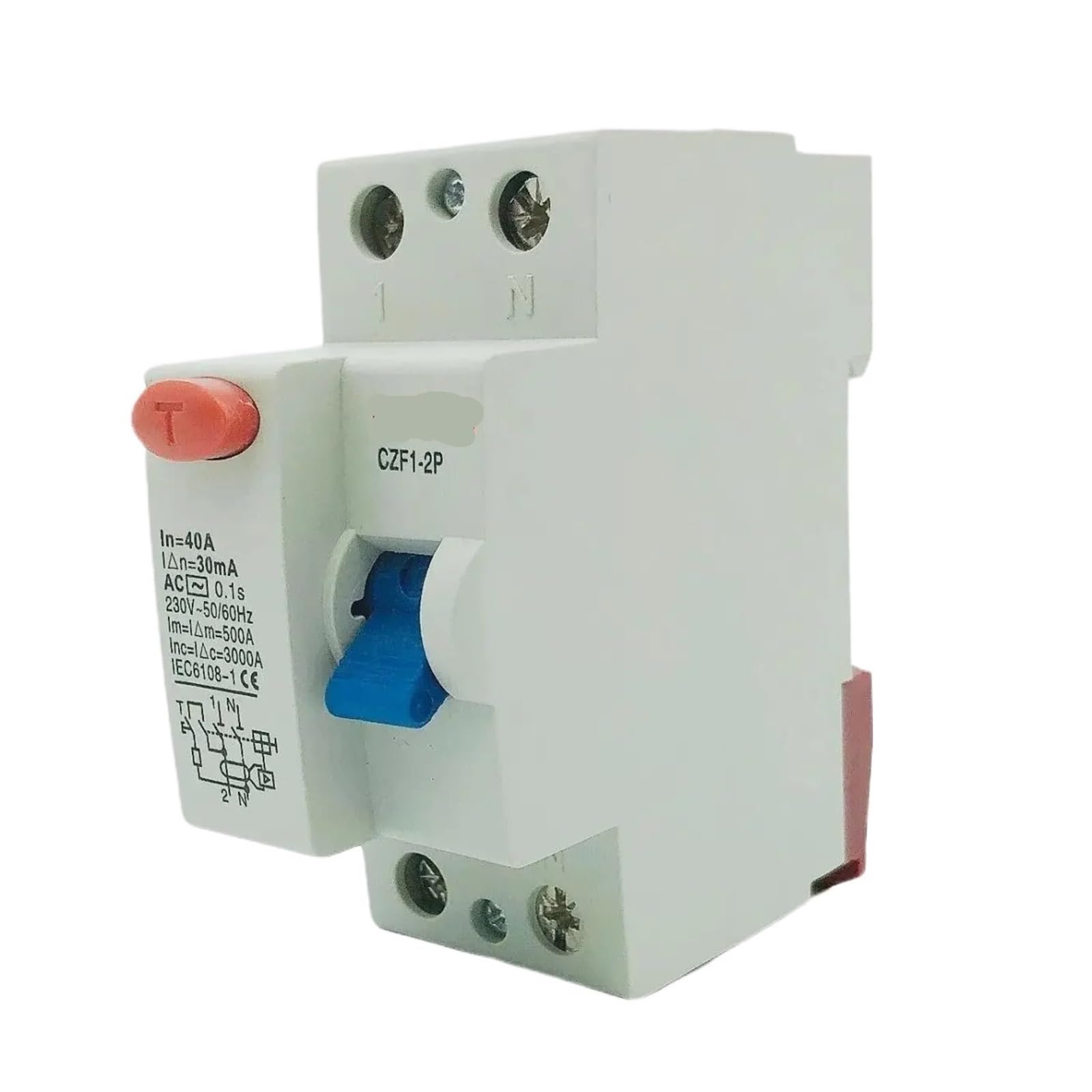 Interruttore differenziale CZK6 7-2P 16A 25A 32A 40A 63A 80A 100A Interruttore differenziale salvavita A/AC/B 30MA 100MA 300MA(A Class EM Type S,2P100A1000MA)