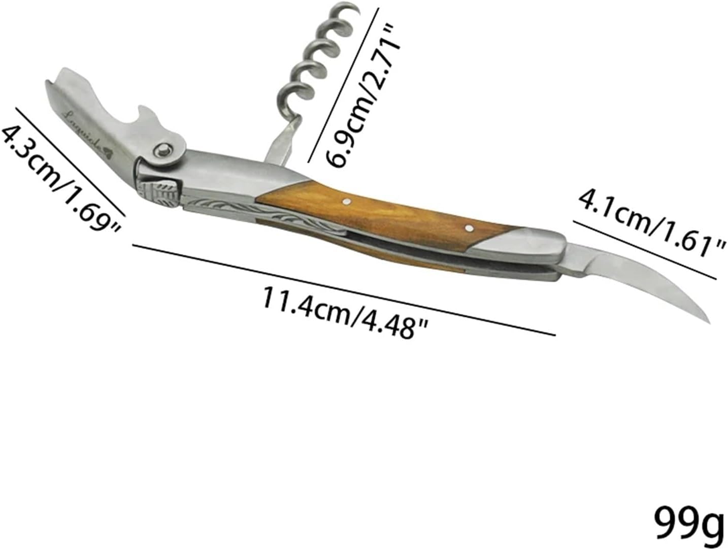 1Pcs Laguiole Wine Corkscrew Can Opener Beer Cap Jar Bottle Openers Wood Handle Multifunctional Wine Accessories Household(Corkscrew in box)