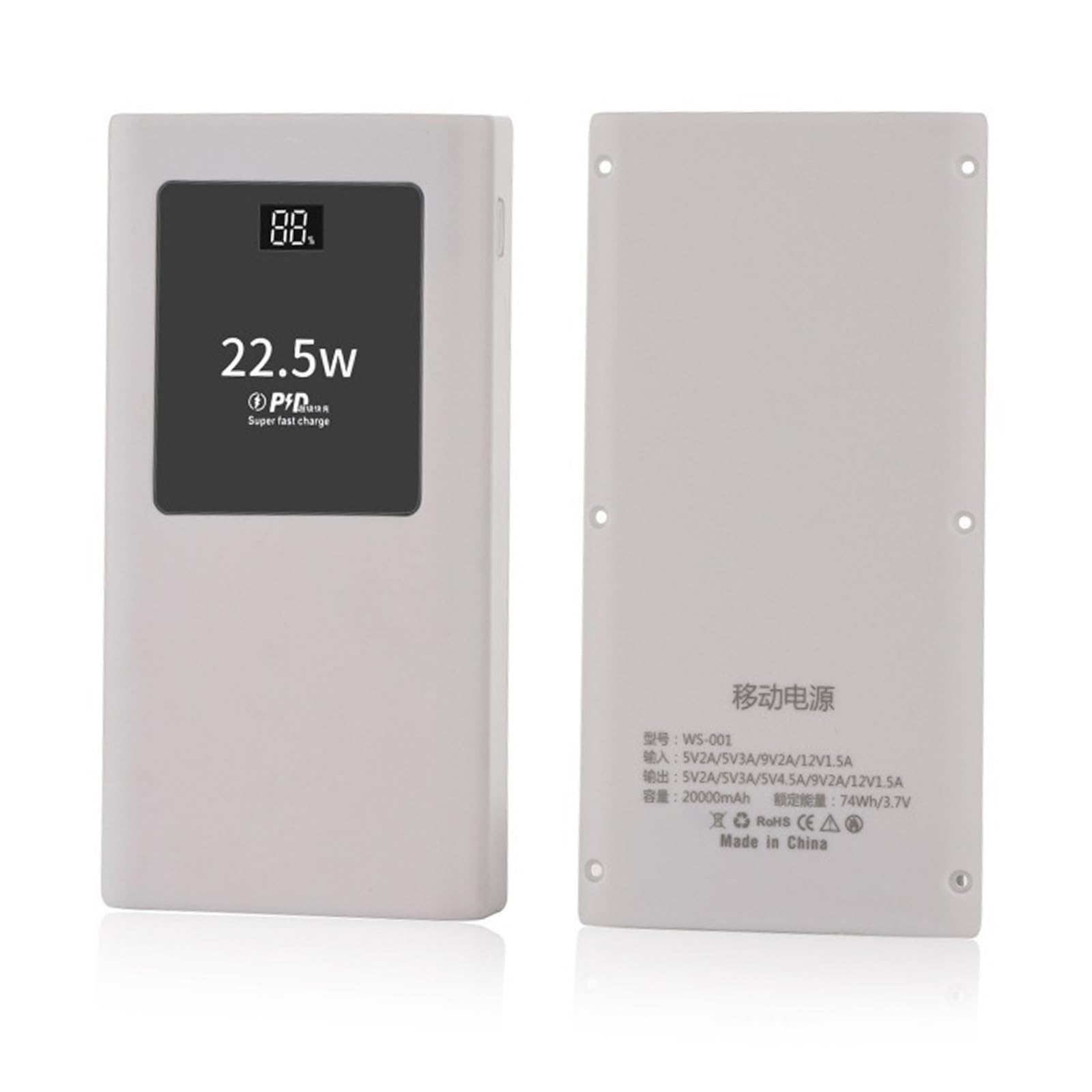 PowerBank Kit 20000mAh Con Ricarica Rapida 22.5W PD – Guscio In Alluminio, Display LED, Tripla Uscita - 3