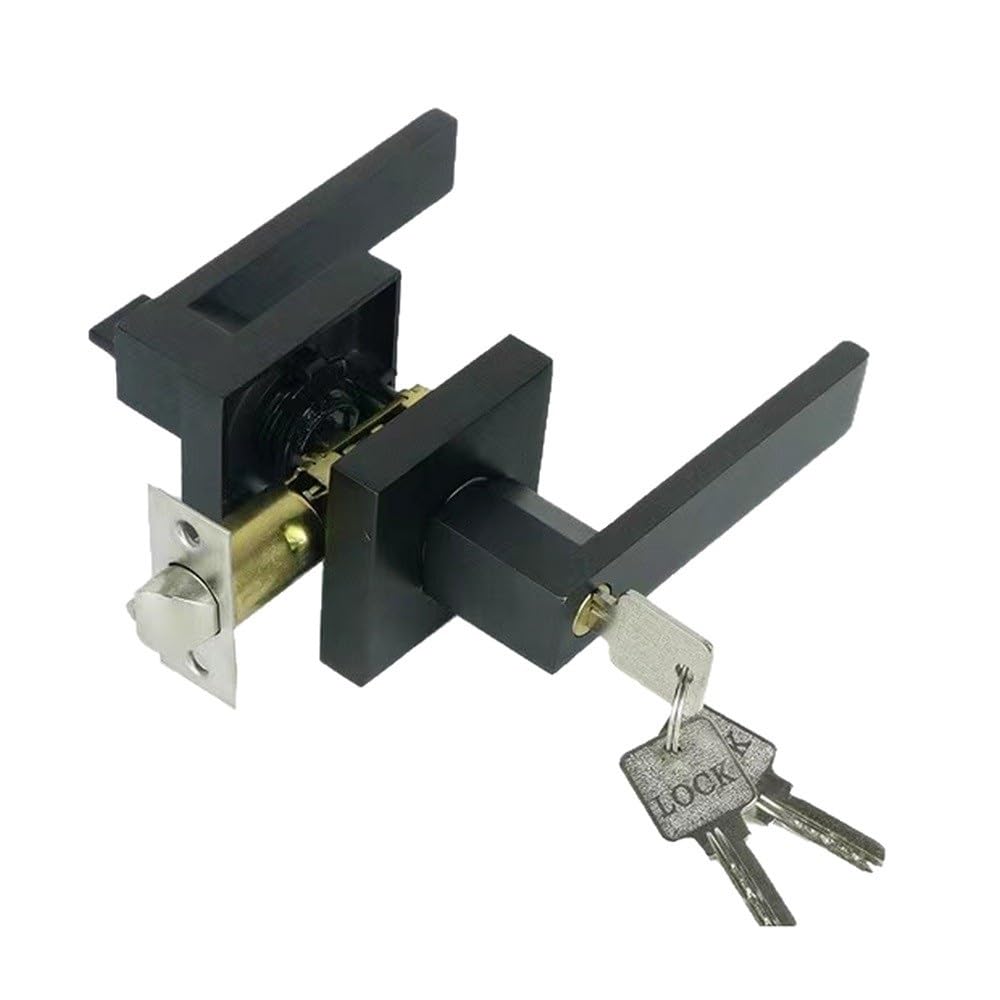 Juaksqzyi Black Door Levers Entry Door Levers With Lock And Key Alike Lockset Combo Pack Entrance Door Handles For Office And Front Door Deadbolt Set