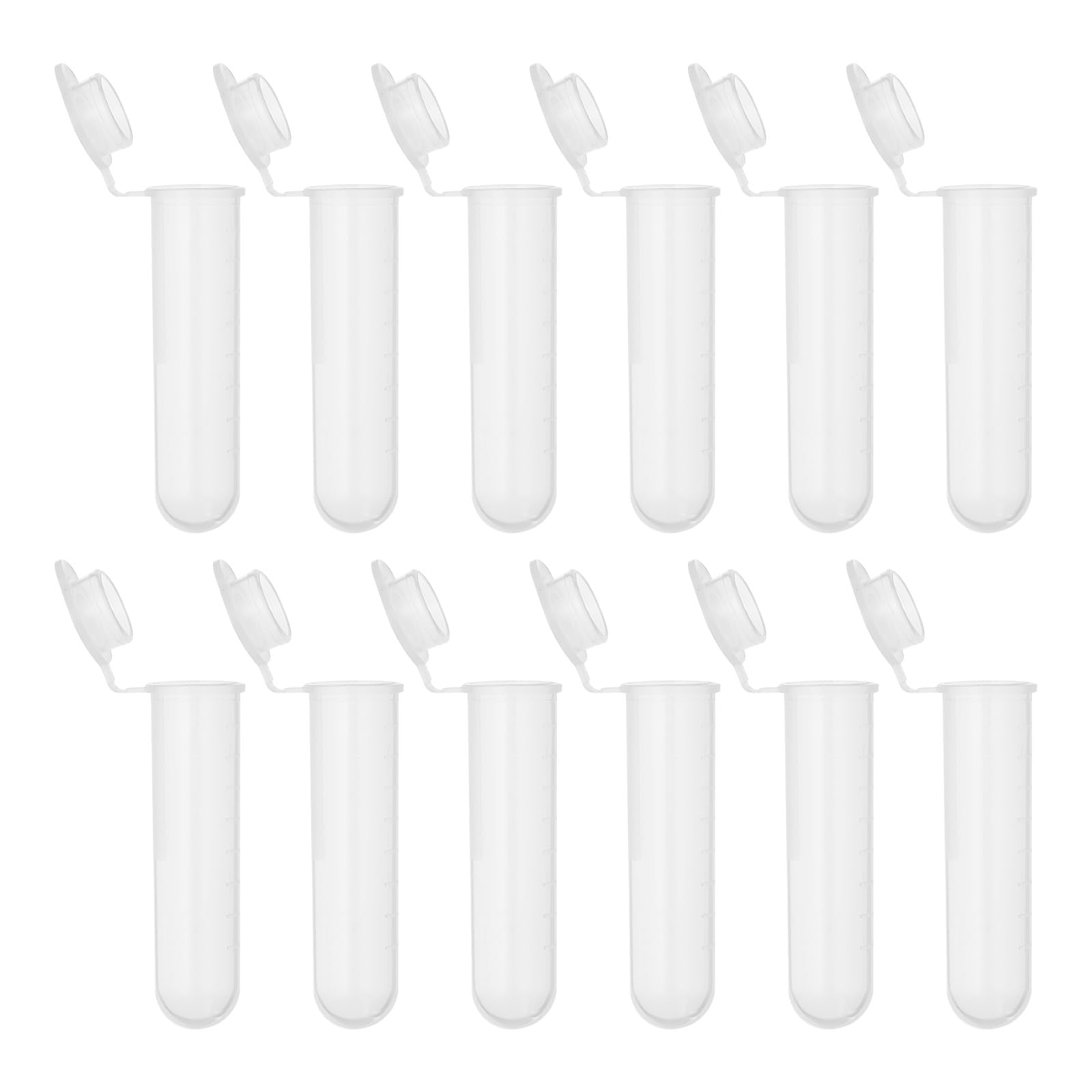 PATIKIL 5ML Tubos De Plástico Para Centrífuga, 900 Pcs Tubos De Centrífuga De Fondo Redondo Con Tapa De Presión Y Marcas Graduadas Para Almacenamiento De Muestras, Transparentes