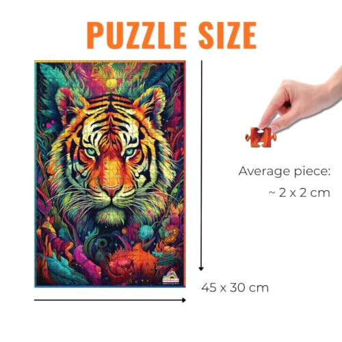 Image of Spirit Animal Series Combo: The Fearless Tiger & The Precious Peacock - 2 x 500 Piece Wooden Jigsaw Puzzles for Teens & Adults (Age 13+) | Mindful, Challenging | Gift-Ready Premium Box