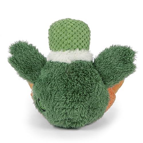 Image of goDog Checkers Sitting Duck Squeaky Plush Dog Toy, Chew Guard Technology - Green, Large