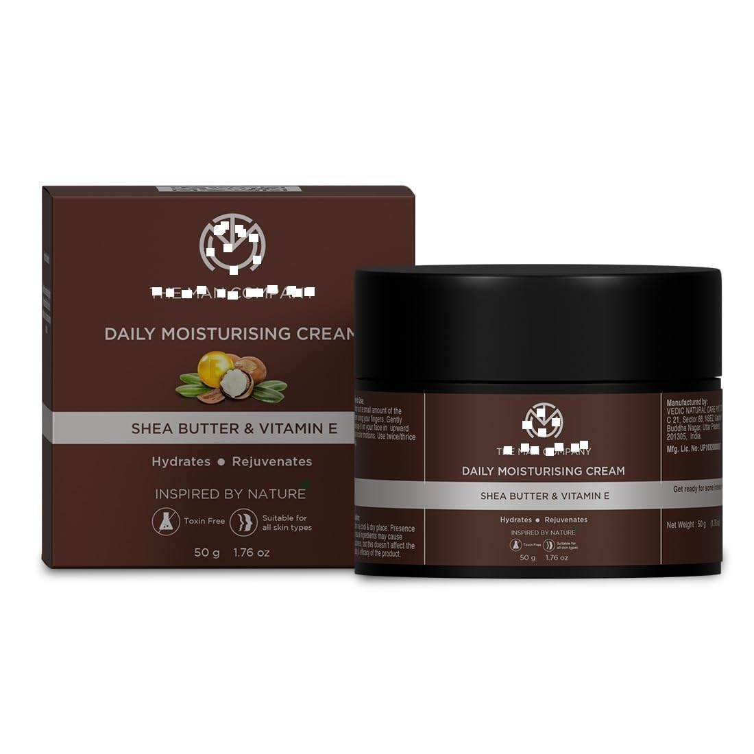 Non-Sticky Daily Moisturizing Cream for Dry Skin | Moisturizes & Hydrates with Shea Butter, Vitamin E & Coco Butter | Face Moisturizer For Man - 50gm