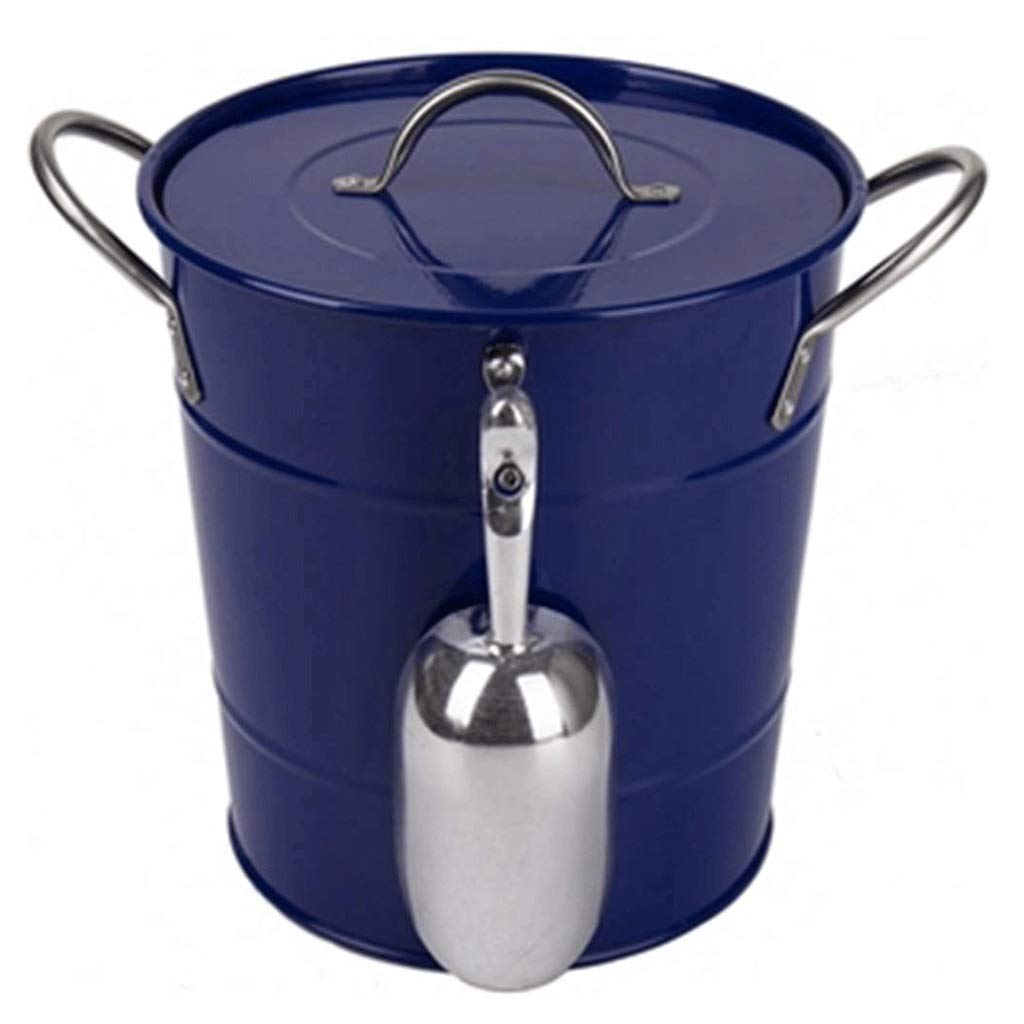 Cubo de hielo de pared doble portátil de 3.4L y utensilio de bar metálico con accesorios