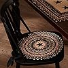 Vhc brands colonial star round seat cushion chair pad tan black red jute blend with ties 15×15 inches  urban country home decor
