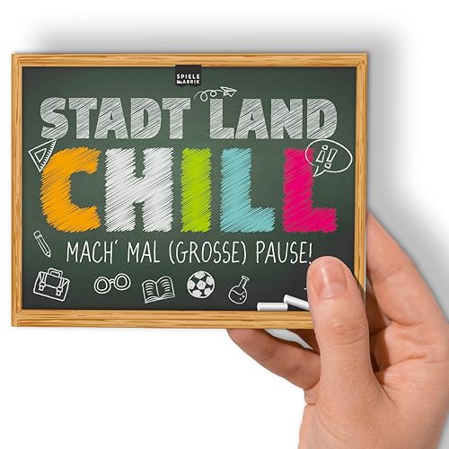 Stadt Land Fluss Schule CHILL MAL MINI Das Spiel für den Schulhof in der Pause Quiz für Schüler Pausenspiel Spielblock A6 mit 12 Kategorien als Geschenk-Idee für Teenager Schüler Lehrer | 50 Blatt