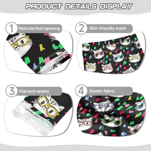 Girls Basic Leggings Baby Girls Pants Cat Colorful Soft Footless Stretchy Tights Pants 4-10Y3