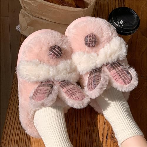 Bunny Animal Slippers for Women Cute Fluffy Cartoon Home Winter Warm Indoor Funny Cotton Men Shoes3