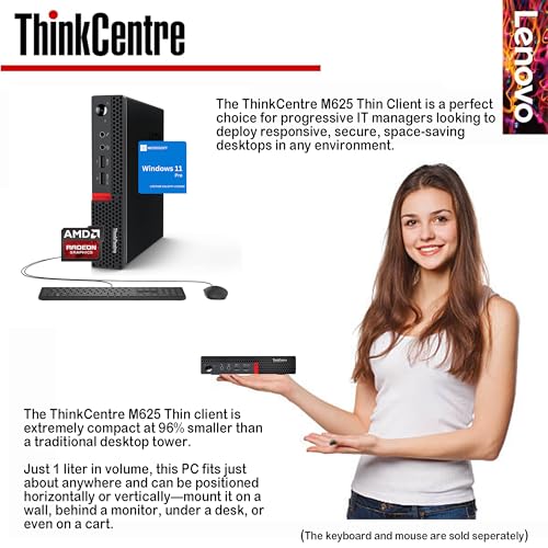 image for Lenovo ThinkCentre Micro Computer, 8GB RAM, 1TB SSD, AMD CPU, Dual-Dis