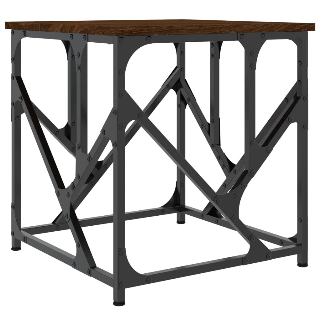 Homgoday Tavolino da caffè in rovere marrone, 45 x 45 x 47,5 cm, in legno ingegnerizzato, tavolino da tè per soggiorno, sala d'accoglienza degli ospiti, camera da letto e ufficio