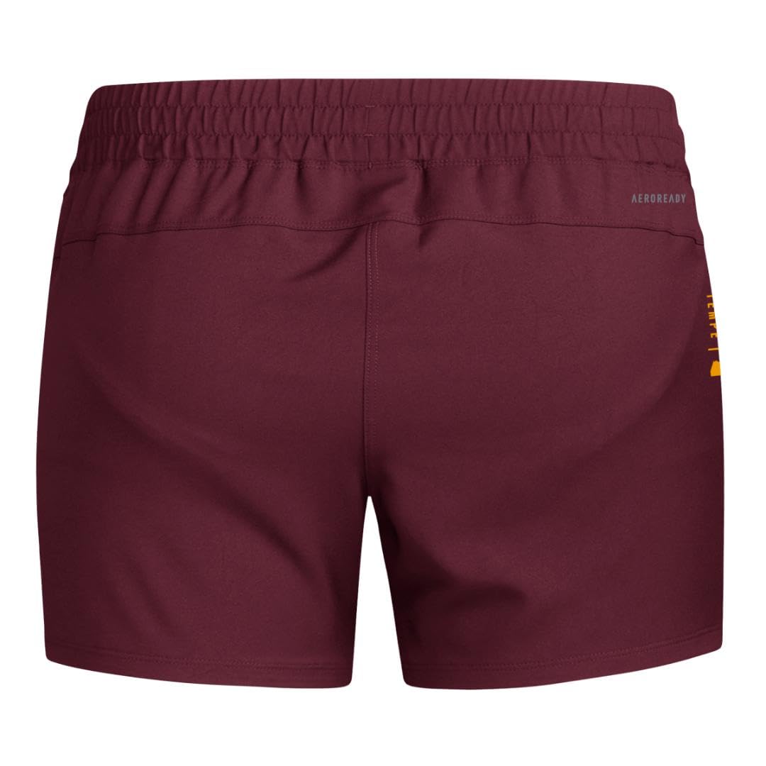 adidas Women's NCAA Designed for Training Logo Woven Shorts, Team Maroon/Team Collegiate Gold/Arizona State University