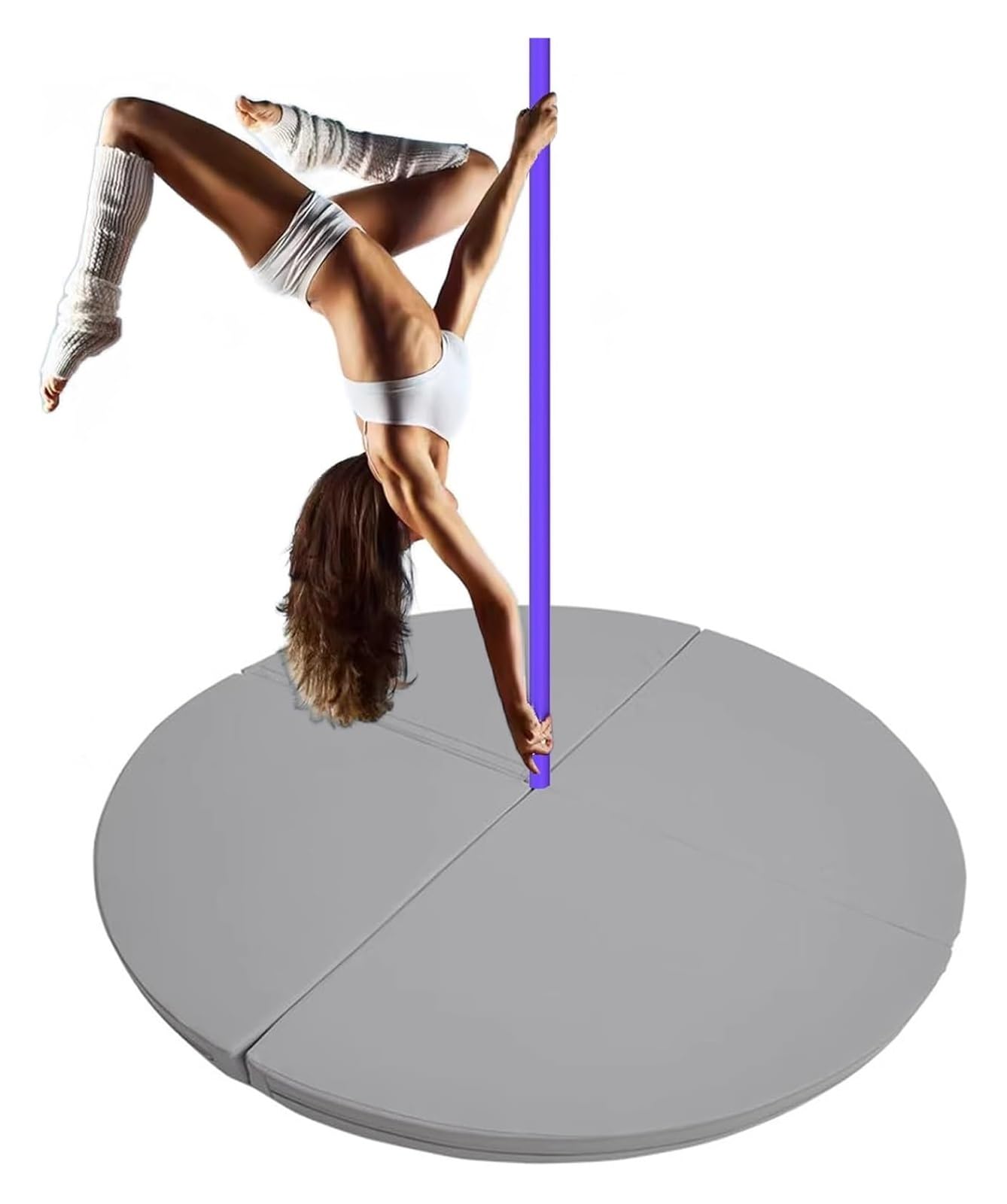 Wjftoday Grey Foldable Stripper Pole Crash Mat - Portable Padded Protection Pad For Aerial Fitness, 200Cm X 3Cm (78.7"X1.2"), Safe Landing Mat For Dance & Gym Use (Gray)