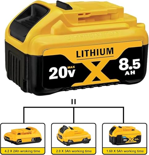 Image of 2PACK 8500mAh Replace for Dewalt 20V Max Batteries Compatible with Dewalt 20V Cordless Power Tools and Chargers