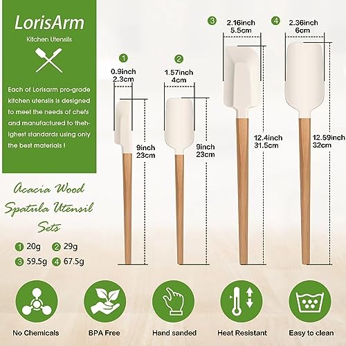 Lorisarm LHWB-S2 Wooden Handle Spatula Set thumb #1