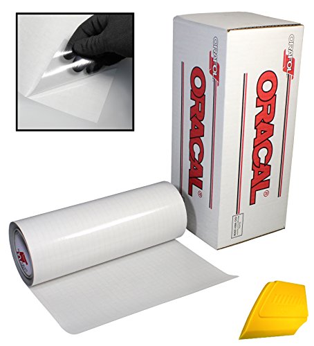 ORACAL Transparent Transfer Paper Tape Roll w/Hard Yellow Detailer Squeegee (10ft x 12")