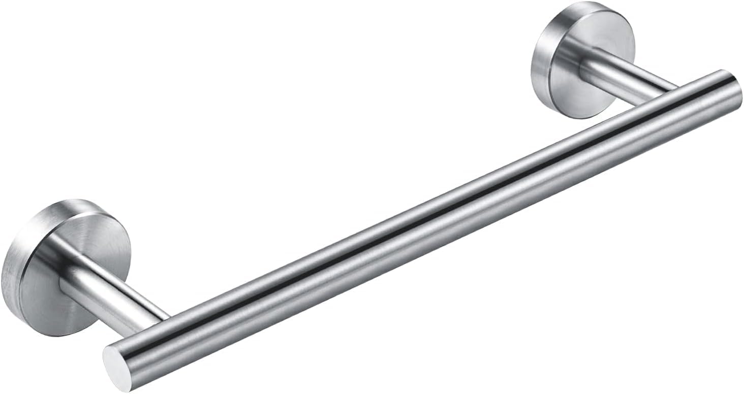 Towel Rail 30CM Brushed Finish Hand Towel Holder Bar Bathroom Holders For Bathrooms Kitchen Dish Cloths Hanger 304 Stainless Steel RUSTPROOF Wall Mounted 12'' Silver, Afushou24031304