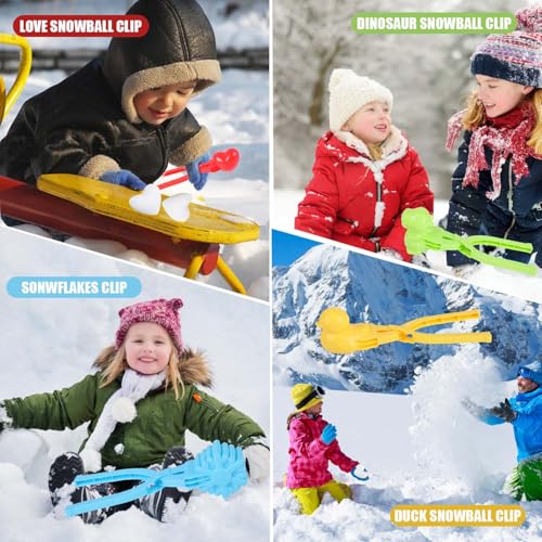 DERAYEE 4 Stück Schneeball Maker, Cartoon Sandball Schneeball Clip,Winter Schneespielzeug für Kinder Weihnachten Geschenk Dekoration