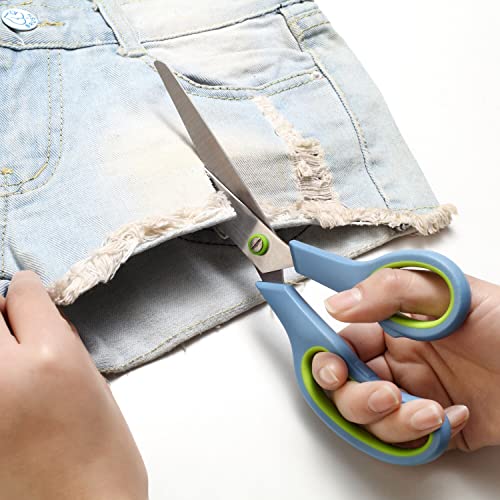 CCR Schere,Edelstahlklingen Soft-Grip Scheren Set,Bastelschere Geeignet für Zuhause, Büro und Schule,Satz von 5(blau) - Image 5