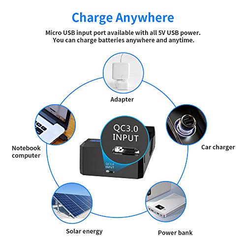 XTAR SC2 QC3.0 Snellader voor Li-ion-accu's, compacte snellader 18650, 18700, 20700, 21700, 22650, 25500, 26650, 26650 - Afbeelding 5