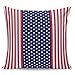 Fundas de almohada de 60,96 x 60,96 cm, diseño de bandera americana de rayas rojas y pentagrama, funda de cojín cuadrada para decoración del hogar