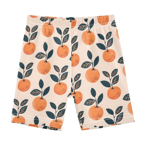 Cute Oranges Vintage Prints Girls Shorts Elastic Waist Sports Shorts Girls Leggings Pants for 4-10 Years