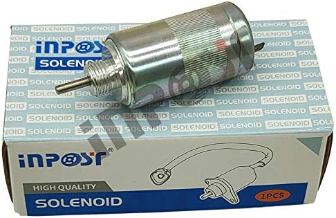 INPOST 185206085 Fuel Shut Off Solenoid Stop Solenoid Valve 12v Fit Compatible with Perkins 100 Series Engine and Case Holland