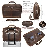 Skórzana teczka dla mężczyzn 17-calowy laptop crossbody torba listonoszka na ramię załączone etui do podróży służbowej do pracy prawnika, Brązowy, Large