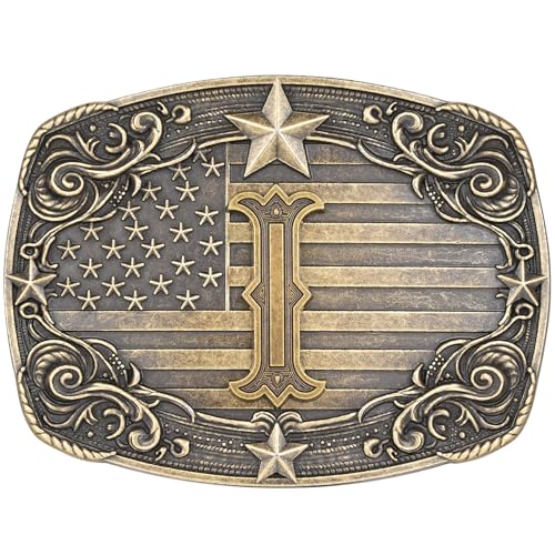 Image of Western Belt Buckle for Men Women Initial Letter A to Z Cowboy Belt Buckle Texas Buckle hebillas vaqueras para hombre