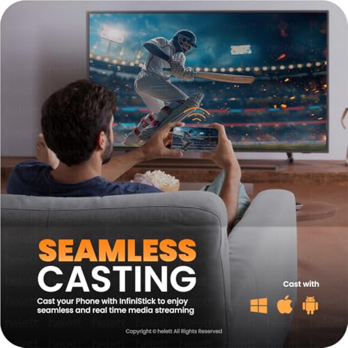 Image of Helett infiniStick Android-Based Smart TV Stick | Voice Control Bluetooth /IR Remote | 2GB RAM 8GB Storage | Quad-Core Processor | Dual-Band Wi-Fi 2.4G /5G | Screen Casting | 1-Year Warranty (White)