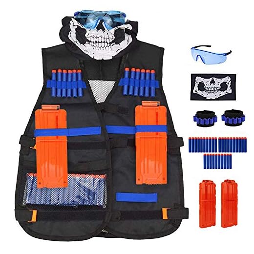 Kit de Chaleco táctico para Conjuntos de Chalecos tácticos para niños Nerf Elite N-Strike Elite Series (Black Vest Kits 37pcs)