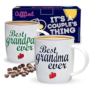 Triple Gifffted Grandparents Gifts From Grandkids – Best Ever Grandma and Grandpa Coffee Mugs, Gift Idea on Christmas…