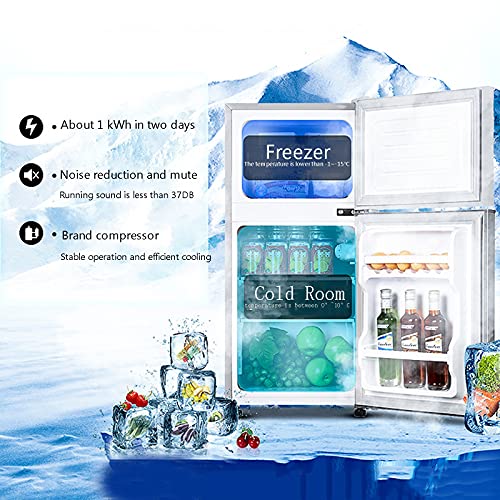 Compacte koelkast 108 L vriezer met verstelbare verwijderbare glazen planken met LED-verlichting Mechanische bediening… - Image 4