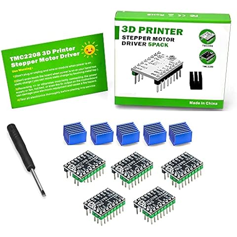 KOOKYE Stepper Motor Driver TMC2209 Stepstick Stepper with Heat Sink Screwdriver for 3D Printer Ramps1.4 MKS SGEN-L, 5 Pcs Cover