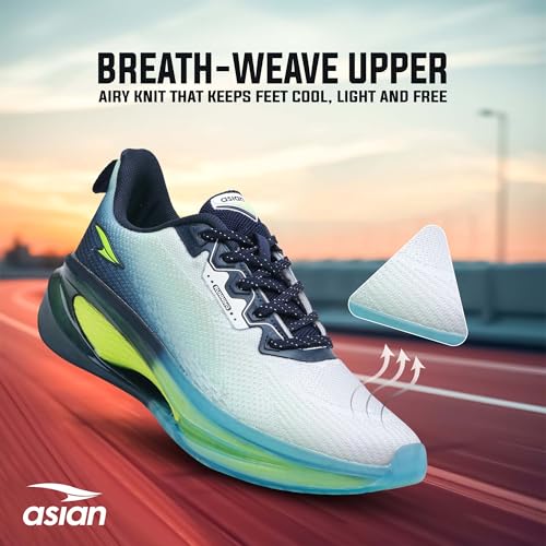 Image of ASIAN Navigator-01 Running Shoes for Men | Mega Pillow Sole Technology, Fish Yarn Breathable Upper, Arch Support Cushion, Lightweight & Comfortable Sports Sneakers for Boys