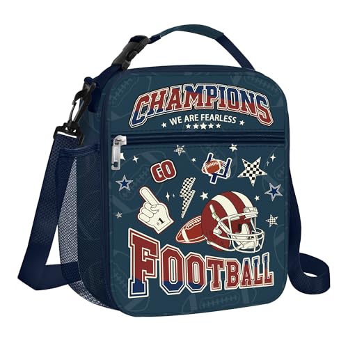 Clastyle Bolsa Termica Porta Alimentos Bebe Héroe Bolsa Almuerzo Infantil Niños Portátil Bolsa Comida para Viaje Picnic Guarderia,Rugby Azul