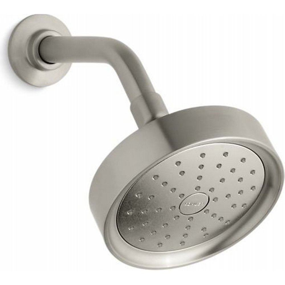Kohler K-939 Purist Duschkopf, Leuchtendes Titan - Mit Katalyst Luftinduktion, 48 Düsen, 7,5 L/min Durchfluss